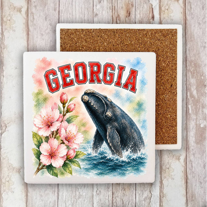 Georgia State Bird and Animal Stone Coaster