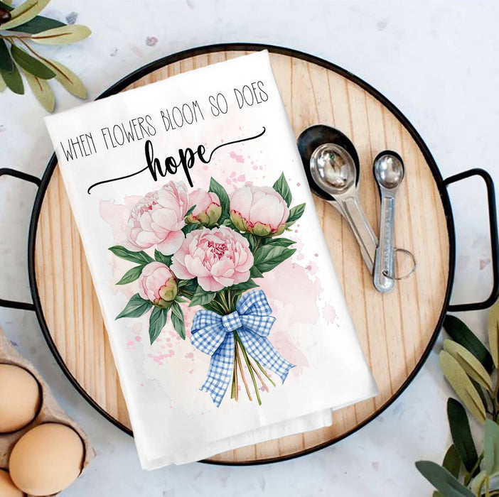 When Flowers Bloom so does Hope Tea Towel