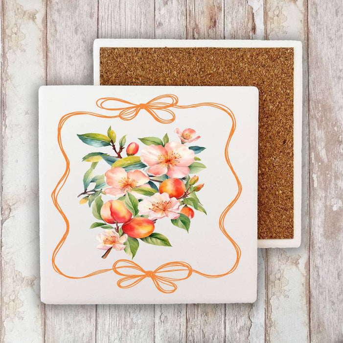 Vintage Peaches Stone Coaster