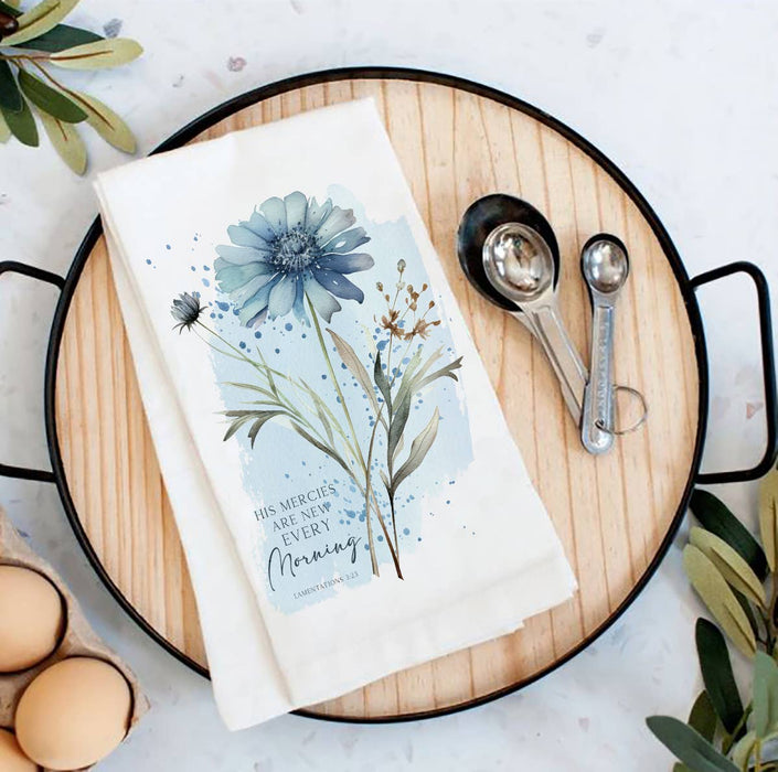 Spiritual His Mercies are New Flour Sack Tea Towel