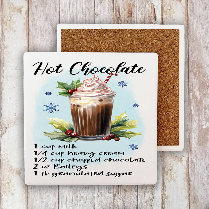 Christmas Cocktail Hot Chocolate Recipe Stone Coaster