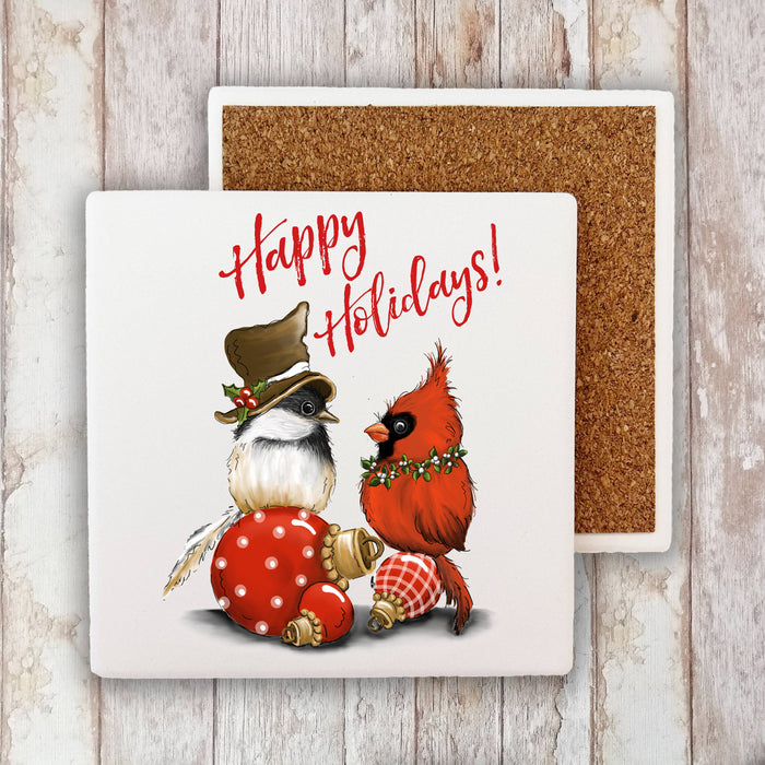 Christmas Birds Cardinal Stone Coaster
