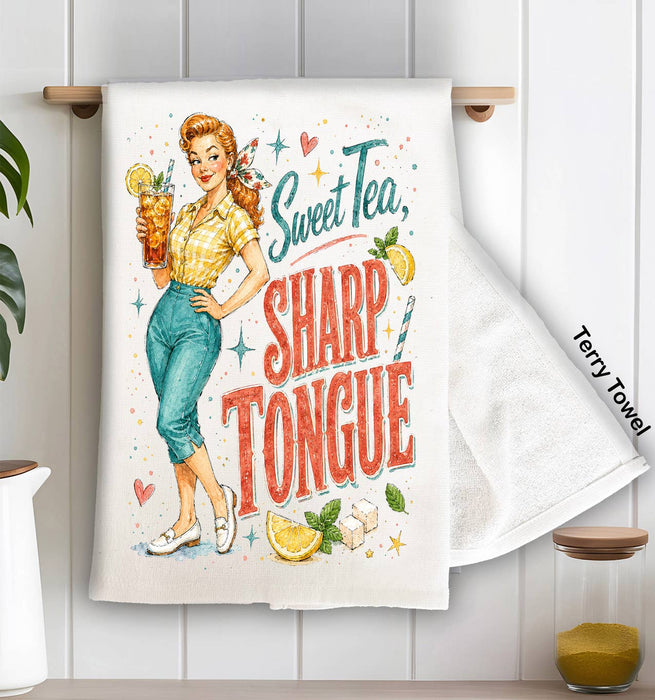 Funny Sweet Tea Sharp Tongue Kitchen Terry Towel