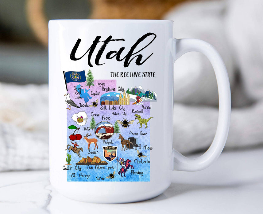 Utah State Map Souvenir  Coffee Mug