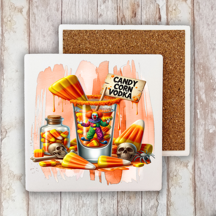 Halloween Candy Corn Vodka Stone Coaster