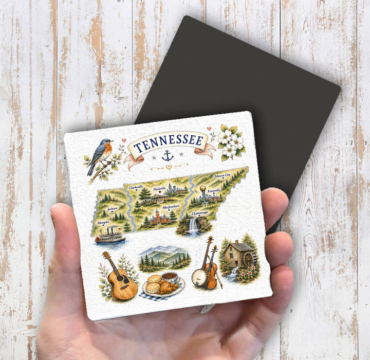 Tennessee State Map Landmark Magnet Fridge