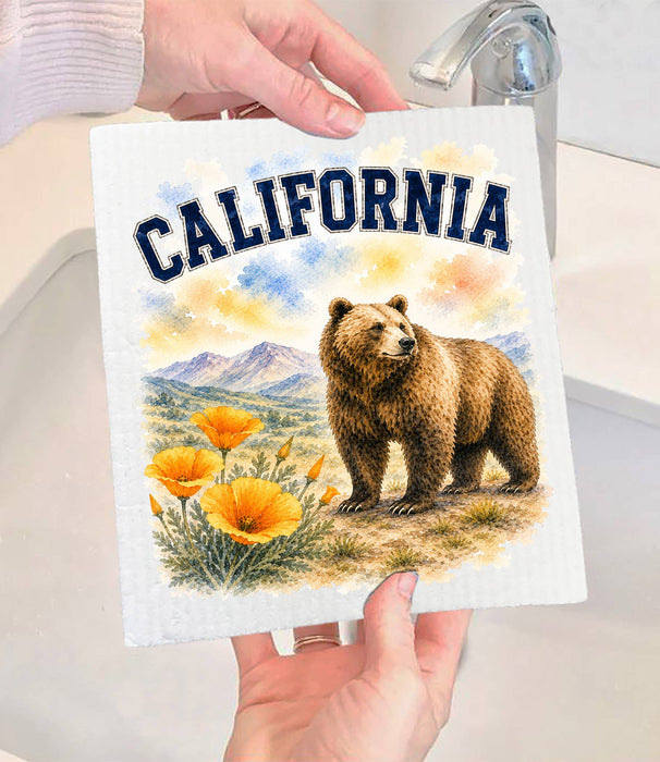 California State Bird and Animal Swedish Dishcloth