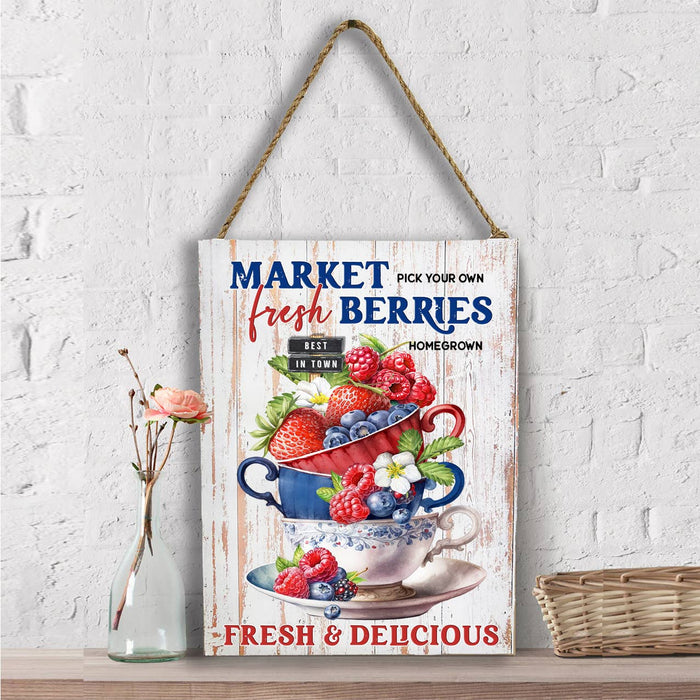 Farmers Market Fresh Berries Wall Decor