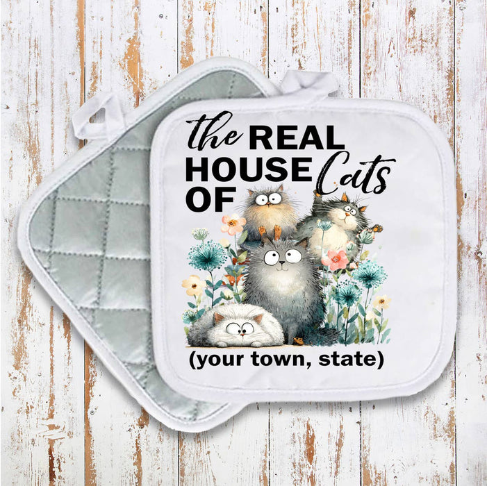 The Real House Cats of  Pot Holder Oven Mitt