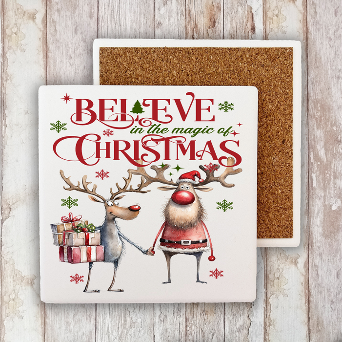 Believe in the magic of Christmas Stone Coaster