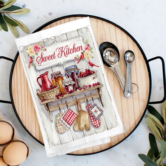 Sweet Kitchen Red Cherries Tea Towel