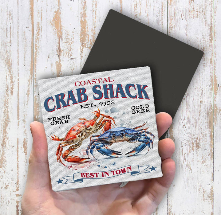 Coastal Beach Crab Shack Magnet Fridge