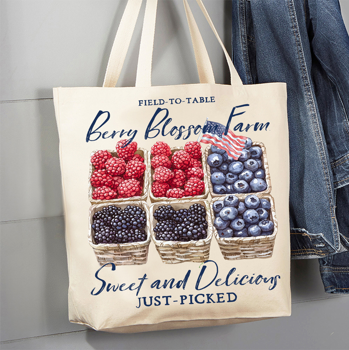 Blueberry Raspberry Blackberry Farms Canvas Tote Bag