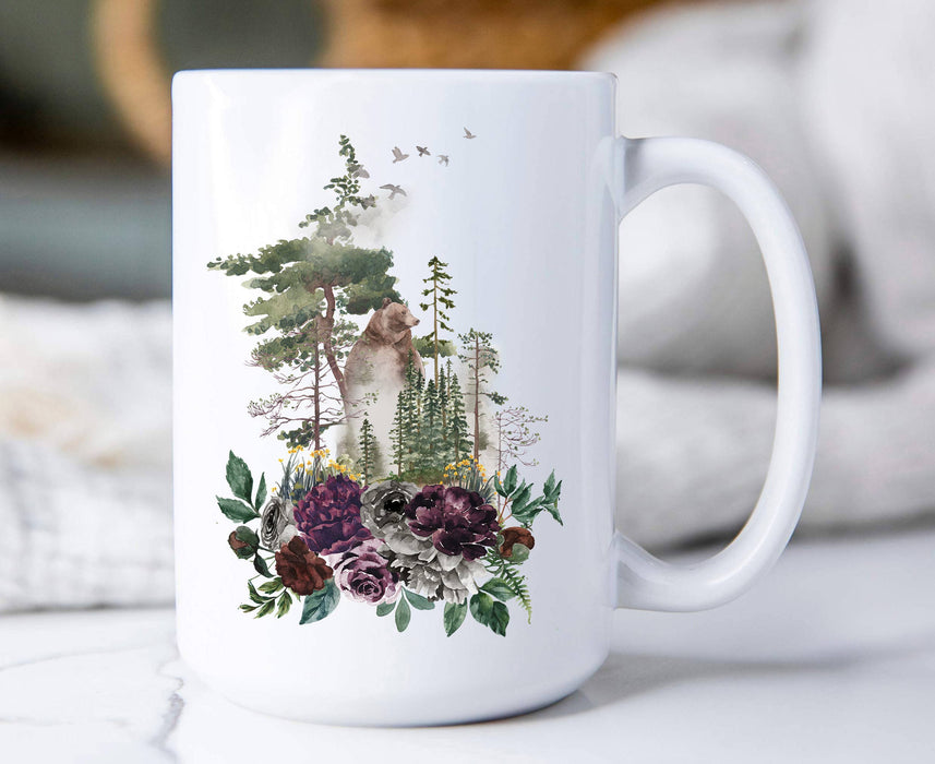 Bear Forest Trees Nature Coffee Mugs
