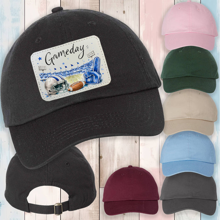 Gameday Football Silver & Light Blue Basbeall Hat
