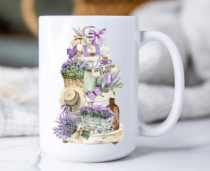 Mom Mother Best Ever Garden Lavender Coffee Mug