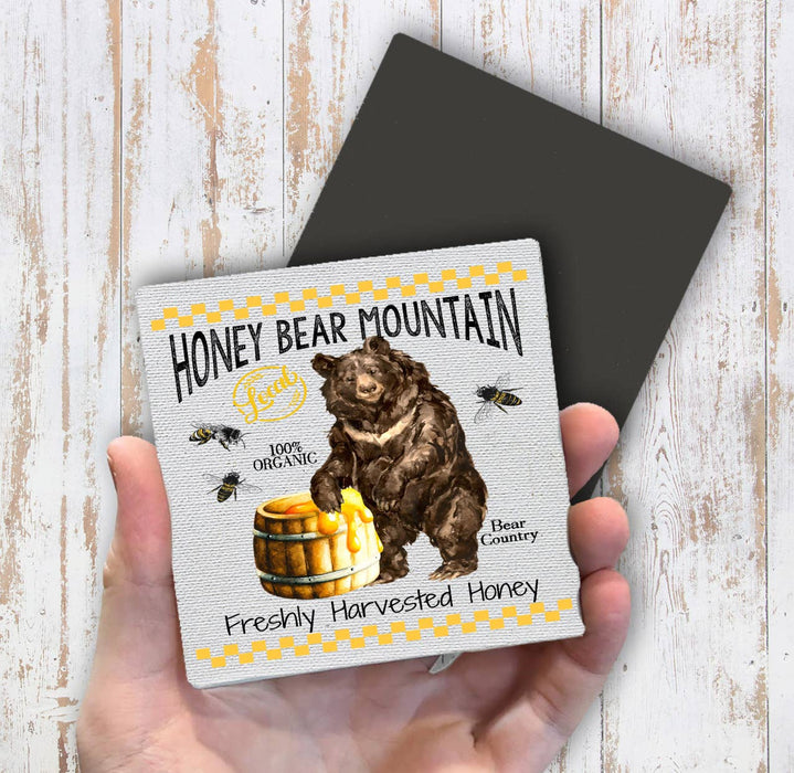 Honey Black Bear Mountain Magnet Fridge