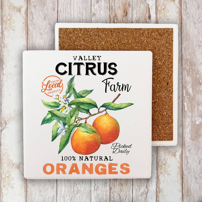Farm Fresh Citrus Oranges  Stone Coaster