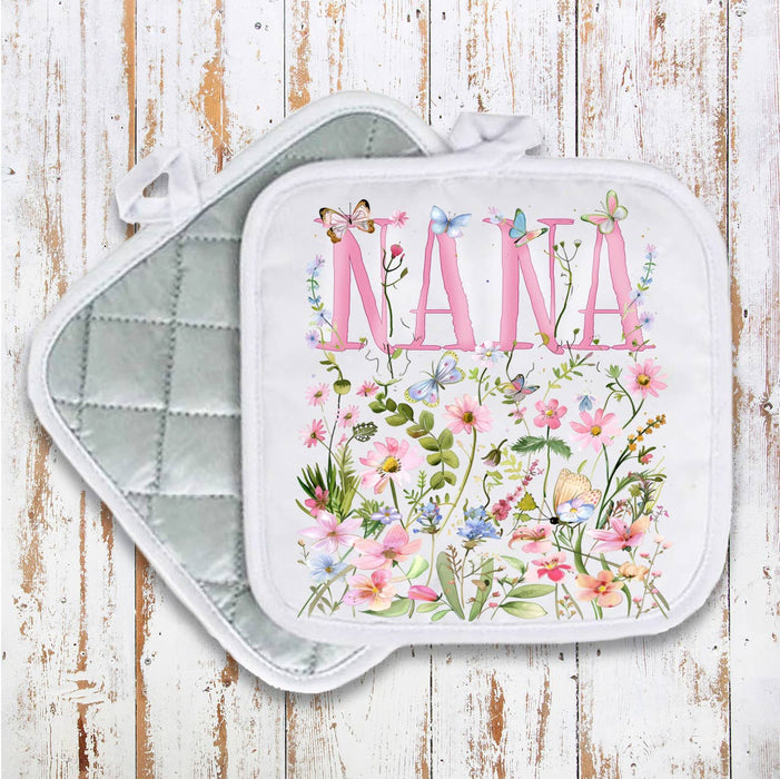 Mother's Day Wild Flowers Nana Pot Holder Oven Mitt