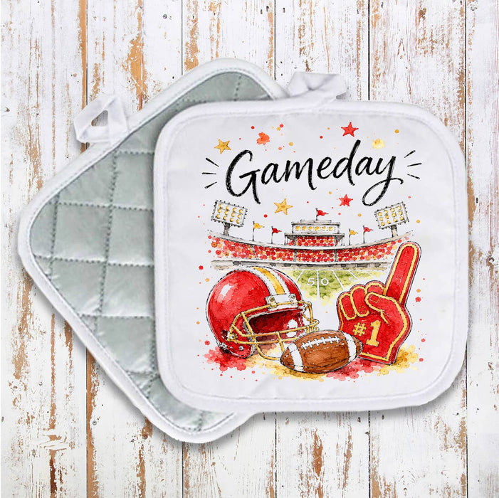 Gameday Football Gold & Red Pot Holder