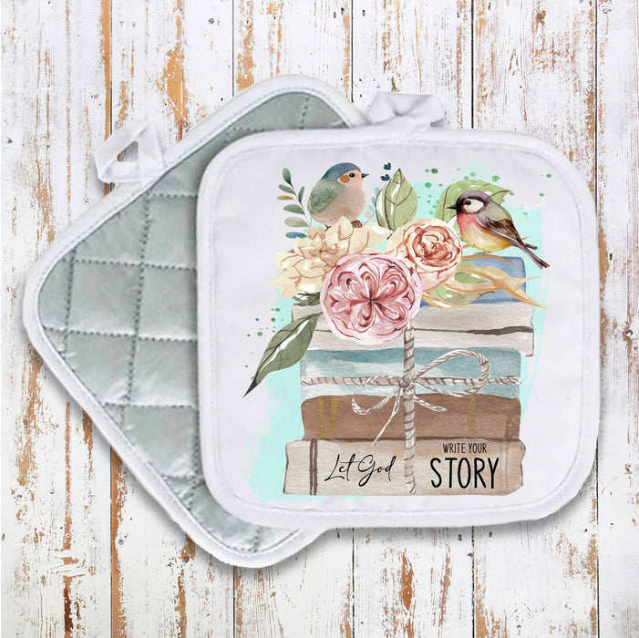 Spiritual Let God White the Story Pot Holder Oven Mitt