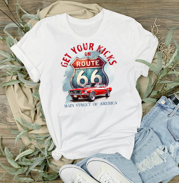 Route 66 Get your Kicks Mustang  T-Shirt