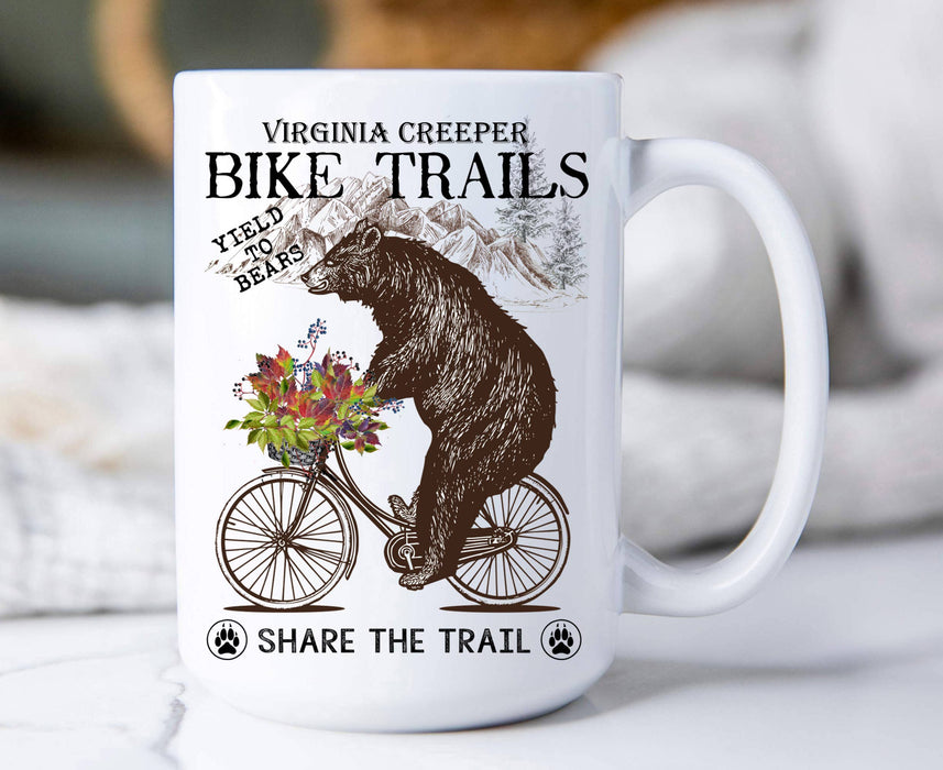 Virginia Creeper Bear on Bicycle  Coffee Mug