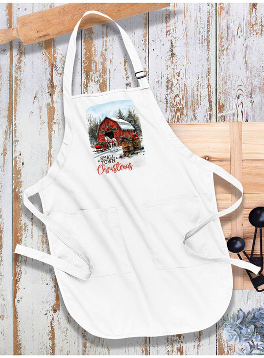 Small Town Christmas Horse and Barn Apron