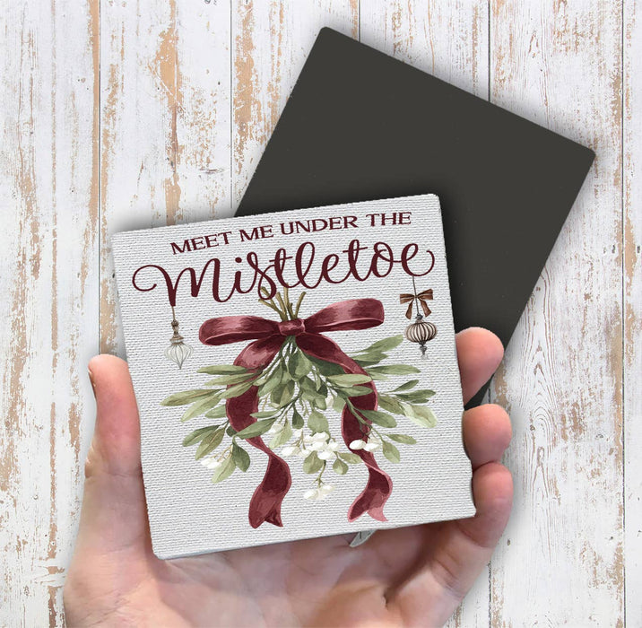 Christmas Meet me under Mistletoe Magnet Fridge