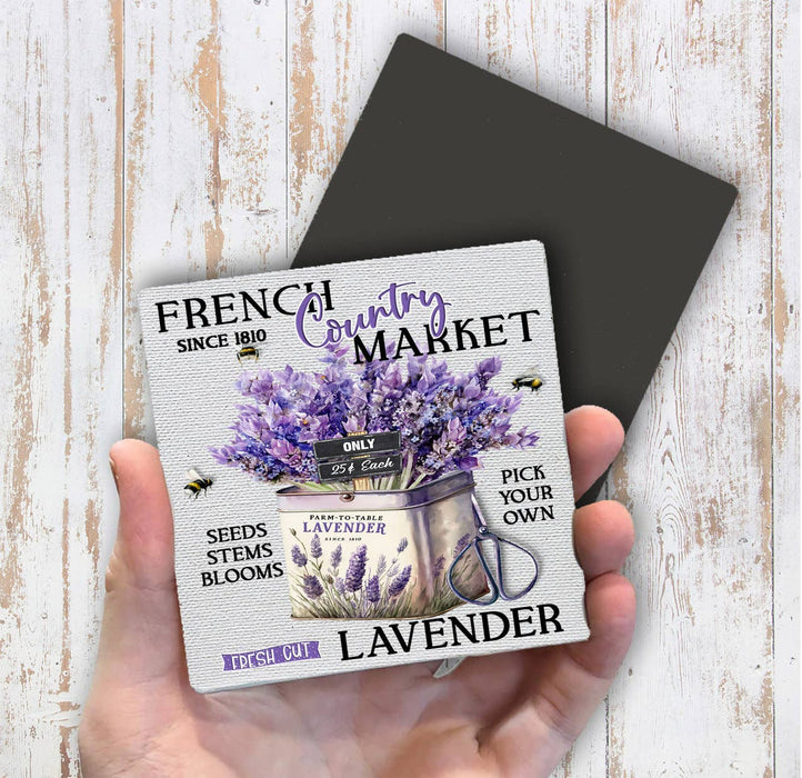 French Country Lavender Market Magnet Fridge
