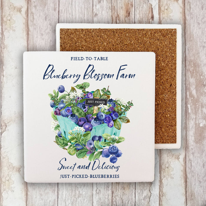 Blueberry Country Farm Fruit  Stone Coaster