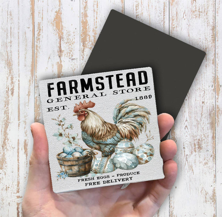 Rooster Easter Eggs Farmstead Magnet Fridge