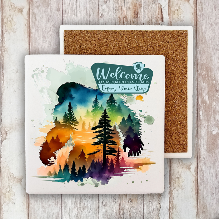 Sasquatch Sanctuary Big Foot Stone Coaster
