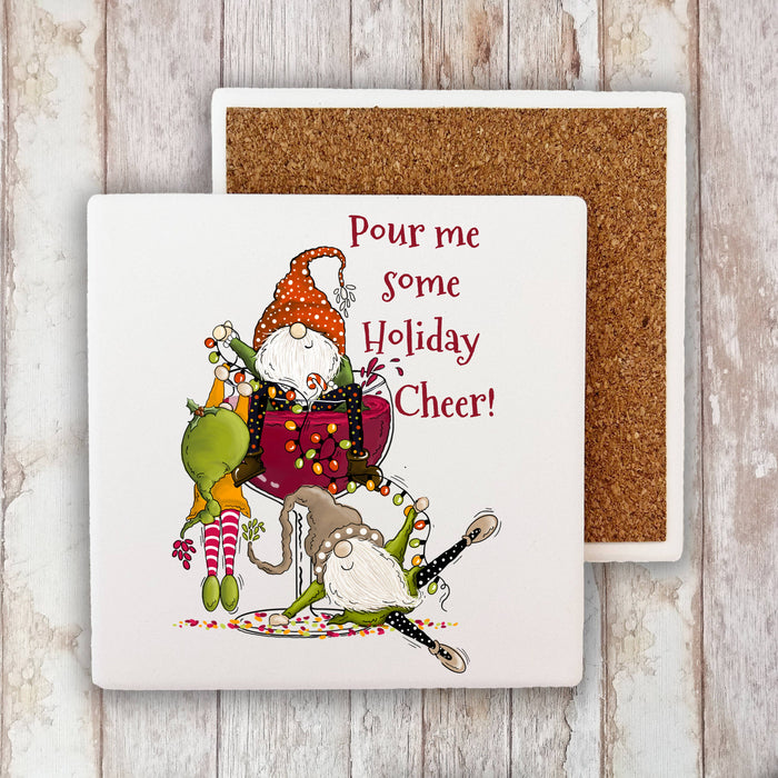 Christmas Pour Holiday Cheer Stone Coaster