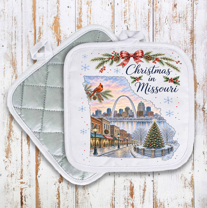 Christmas in Missouri State Map Pot Holder