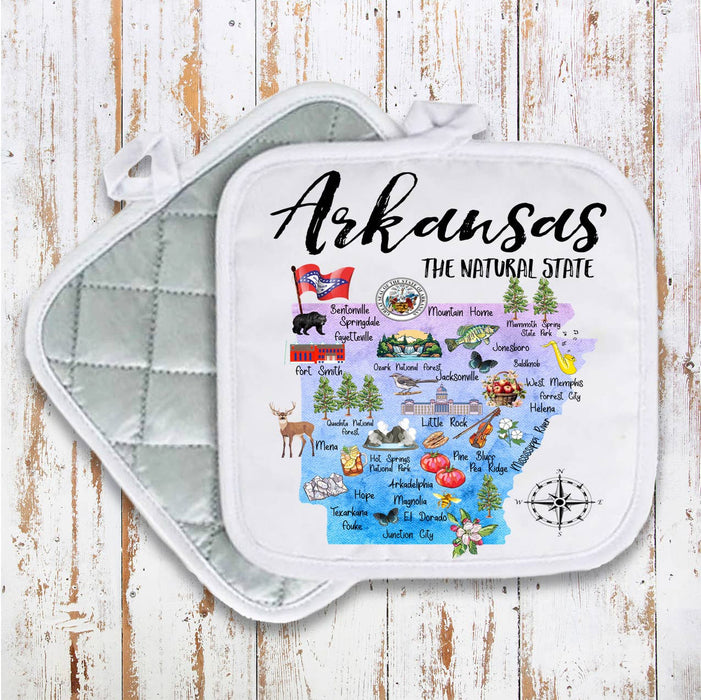 Arkansas State Map Pot Holder Oven Mitt