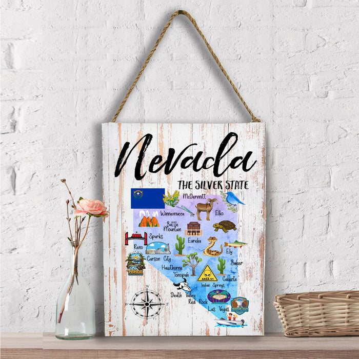 Nevada State Map Souvenir  Wall Decor
