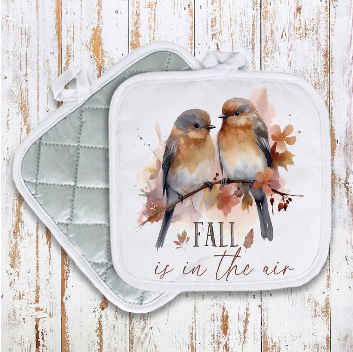 Autumn Fall is in the Air Birds Pot Holder Oven Mitt