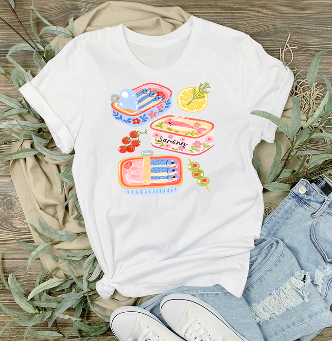 Cute Sardines in Tin fish Coastal T-Shirt