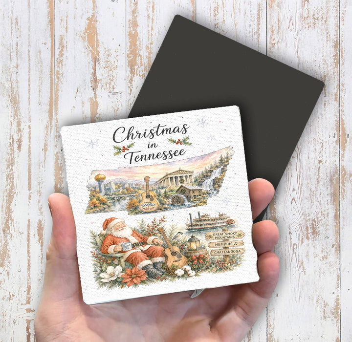 Christmas in Tennessee State Map Magnet Fridge