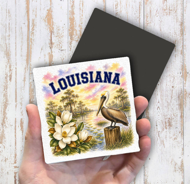 Louisiana State Bird and Animal Magnet Fridge