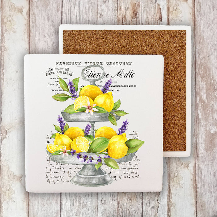 Lemons and Lavender 2 Tier Tray  Stone Coaster
