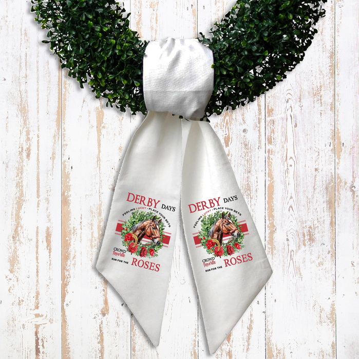 Derby Days and Roses Horses Wreath Sash