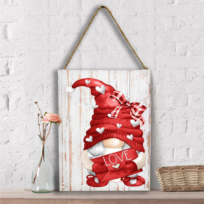 Valentine Red Gnome Love Wall Decor