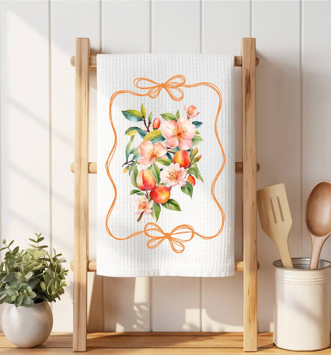 Vintage Peaches Waffle Weave Towel