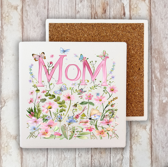 Mother's Day Wild Flowers Mom Stone Coaster