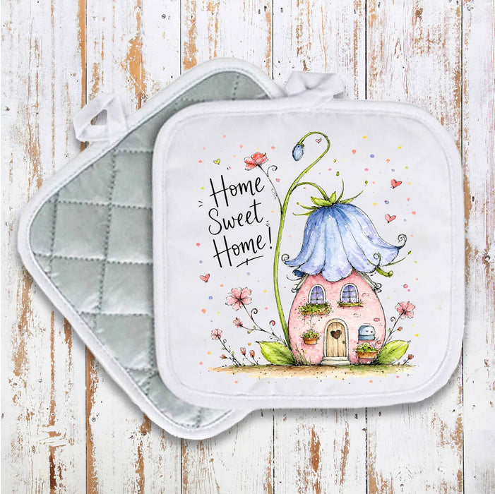 Home Sweet Home House Flowers Pot Holder