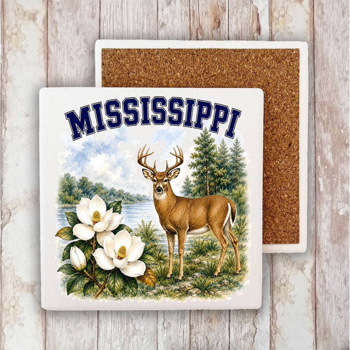 Mississippi State Bird and Animal Stone Coaster