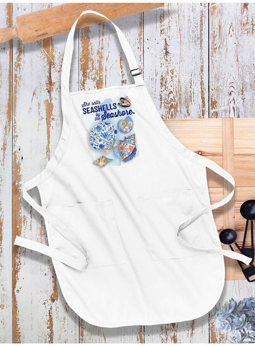 Seashells by the Seashore Floral Shells Apron