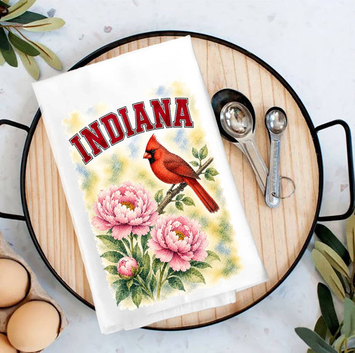 Indiana State Bird and Animal Tea Towel